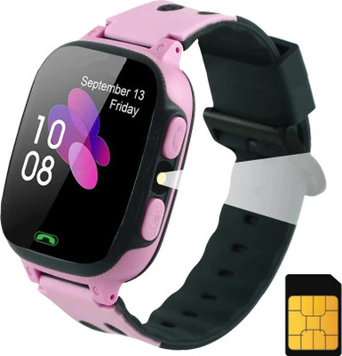 Sekyo S2 smart watch for Kids | 2 Way Calling | Location Tracker | Camera, Touch Smartwatch(Pink Strap, Parental Control SIM Calling Real-time GPS Tracking SOS Alerts Kids smartwatch)