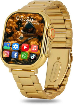Wrixty evaaenterprises t800 glden watch for men and boys Smartwatch(gold Strap, 10)