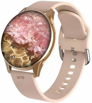 WTG Active 2 Premium Round Smartwatch with BT Calling, Fitness Monitoring Smartwatch(Peach Strap, Free Size)
