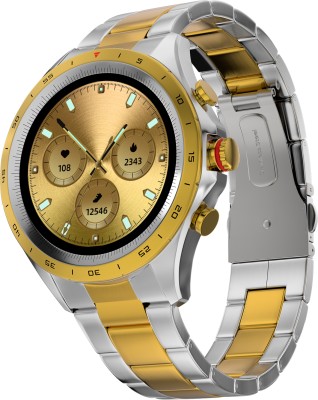 Fire-Boltt Celestia Luxury Steel 33.5mm (1.32) Display, BT call, 120 sports, 60Hz Refresh. Smartwatch(Gold Silver Strap, Free Size)