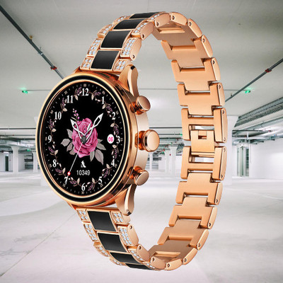 Wifton Smartwatch for Android, iOS Touch Screen smartwatch-Black & Gold Smartwatch(Black Strap, Free Size)