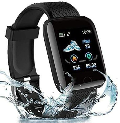 Malhotra enterprises ID-116 Plus Bluetooth Smart Fitness Watch with Active Heart Rate Activity Smartwatch(Black Strap, FREE SIZE)