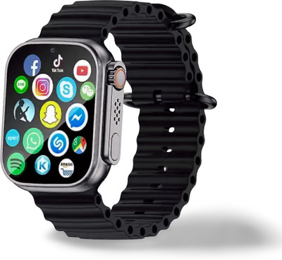 Wristkart T800 Ultra 8 Smartwatch With Bt Calling Technology Smart Band Smartwatch(Black Strap, Free Size)