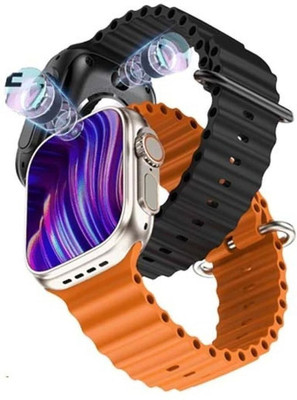 Cubonic Ultra S9 Android Dual Camera|| Water Droplet Screen|| 4G Sim Slot||Video Call Smartwatch(orange, Black Strap, 49mm)