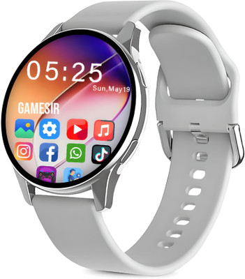 GameSir Activ 2 Round Stay Connected with YouTube, Facebook, and Insta Notifications Smartwatch(Grey Strap, Free Size)