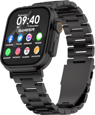 GameSir Black T800 Ultra Smartwatch Stainless Steel, BT Calling, Fitness & Music Smartwatch(Black Metal Strap, Regular Size)