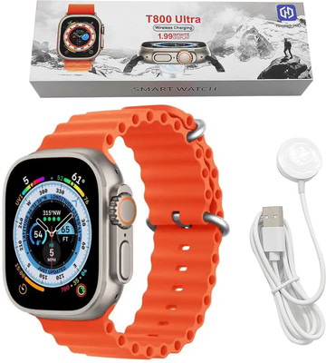 WRADER Ultra Watch T800 Smartwatch(Orange Strap, Freesize)