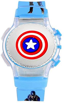 windexa Digital Kids Children Cartoon Toy Rotating Top with Lights Watch for Boys Smartwatch(Blue Strap, KIDS)