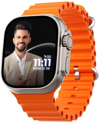 MEERtronics Watch 8 Ultra Series 9, Large HD Display with Bluetooth Calling Smart Watch Smartwatch(Orange Strap, Regular Size)