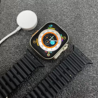 jinzs T800 Ultra Smart Watch & Wireless Charger Smartwatch(BLACK Strap, Free Size)