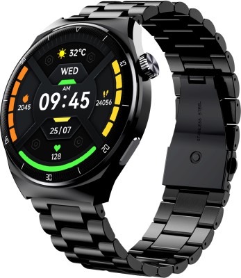 beatXP Vega X 1.43'' AMOLED Display with BT Calling, Metal Body,Wireless Charging, IP68 Smartwatch(Copper Black Strap, Free Size)