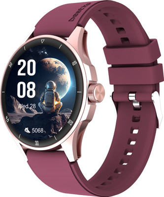 beatXP Neo 1.43'' Super AMOLED Display with BT Calling, AI Voice Assistant Smartwatch(Gold and Deep Wine Strap, Free Size)