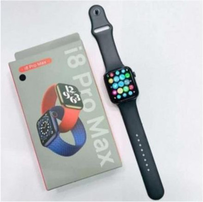 Raysx I8 Pro Max Android & IOS With Bluetooth Features Smartwatch(Black Strap, Free)