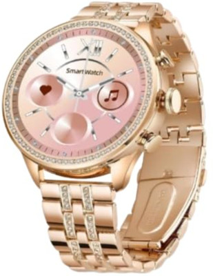 MEGAMITE GEN 9 Smartwatch for Women with Metal Strap & HD Display Smartwatch(Rose Gold Strap, Medium)
