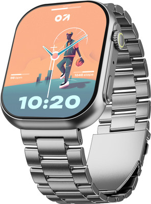 GOBOULT (previously Boult) Drift Max 2.01''HD Screen,BT Calling, Working Crown Smartwatch(Silver Strap, Free Size)
