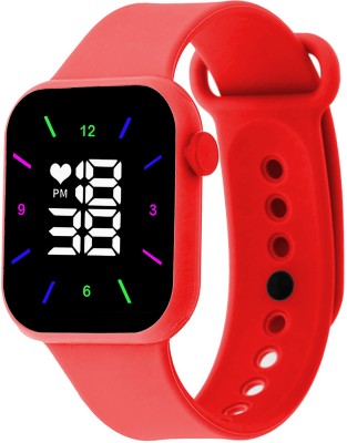 Time Up DISCO LIGHT Waterproof Digital Watch for Kids 4-15 Years Smartwatch(Red Strap, M)