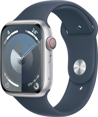 Apple Watch Series 9 GPS + Cellular 45mm Silver Case & Storm Blue Sport Band - S/M(Silver Strap, Free Size) Apple Watch Series 9 GPS + Cellular 45mm Silver Case & Storm Blue Sport Band - S/M(Silver Strap, Free Size)