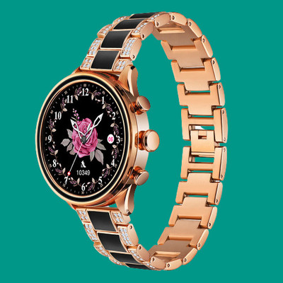 VOLTegIC Smartwatch for Android iOS Touch Screen smartwatch-Black & Gold Smartwatch(Black, Gold Strap, Free Size)