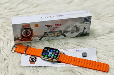 Limonz T800 Ultra 8 Orange Smartwatch New Themes BT Calling Smartwatch(Orange Strap, Free Size)