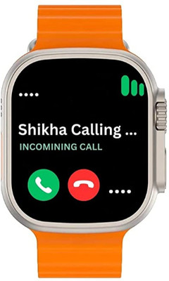 GLowcent T800 ultra BT calling smartwatch compatiable with all Smart phones G156 Smartwatch(Orange Strap, Free Size)