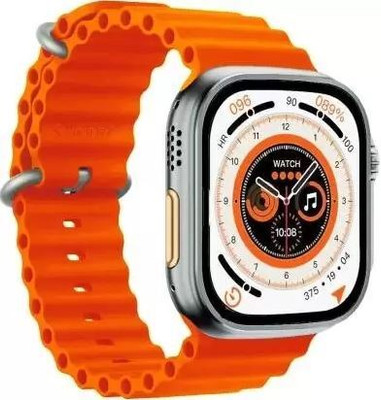 OMAZONE T800 Series 8 Ultra Smart Watch HD 1.99 Inch Display Smartwatch Smartwatch(Orange Strap, Free Size)