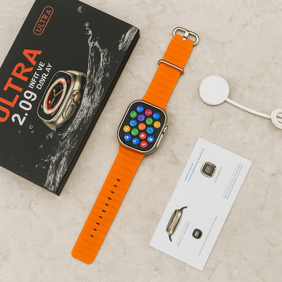 mzn New T10 Smart Watch Ultra Pro with WiFi GPS SIM card 5G Smartwatch(RED Strap, Free Size)