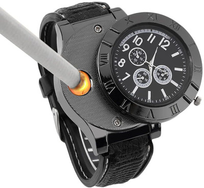 CHG Premium Metal Premium Flameless Watch Lighter Watch Rechargeable Wrist Pocket Lighter(Black)