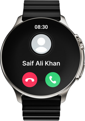 GOBOULT Crown R Pro 1.43''HD AMOLED, BT Calling, Zinc Alloy Frame Smartwatch(Black Strap, Free Size)