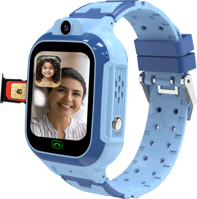 Sekyo Carepal Pro 4G Sim Calling SmartWatch for Kids with Video Calling Smartwatch(Blue Strap, Accurate GPS Tracking Camera, Touch, Games, Class Mode, Control App)