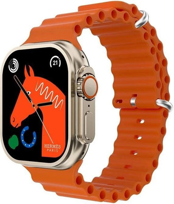 Cubonic Android Men Women Kids BT Call T900 Ultra TouchScreen Smartwatch(Orange Strap, Free Size)
