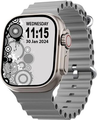 TOUCH 18 T800 ultra Series 8 smart watch with AI assistant, bluetooth calling and fitness Smartwatch(Grey Strap, 1.99 Inch Large Sunlight Proof Display)