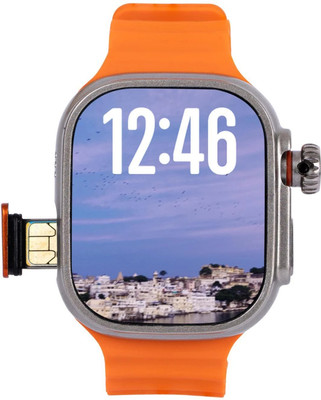 SEHUB S9 Ultra 2.04 Amoled Large Screen with 4G sim Watch Rotating Camera Smartwatch(orange Strap, 49)