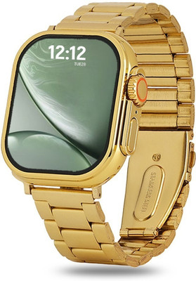 WTG S9 Model with Bluetooth Calling Smartwatch with Fitness Health Sports Music Smartwatch(Golden Strap, Regular)