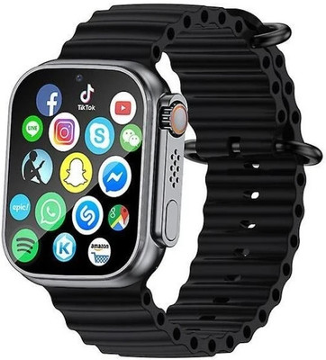 RGsmart T800 Ultra Edition smart watch with WiFi GPS SIM card 4G Wireless Charger Y4 Smartwatch(Black Strap, Free Size)