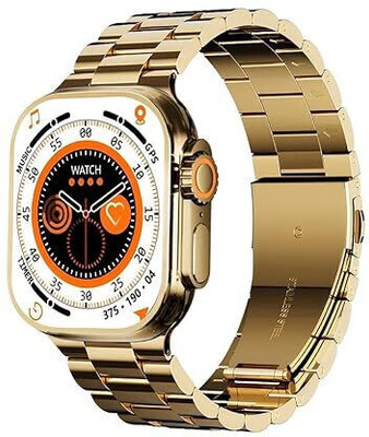 Anil Enterprises G9 ULTRA GOLDEN SMART WATCH Smartwatch(Black, Golden Strap, FREE SIZE)