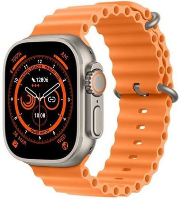 FORTUNATE T800 Ultra 2 Smartwatch for Android With Bluetooth Calling, Notifications Smartwatch(Orange Strap, Free Size)