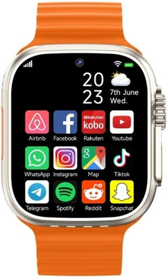 Wrixty t 10 ultra orange Smart Watch Display, Bluetooth Calling_hrg69 Smartwatch(Orange Strap, Free Size)