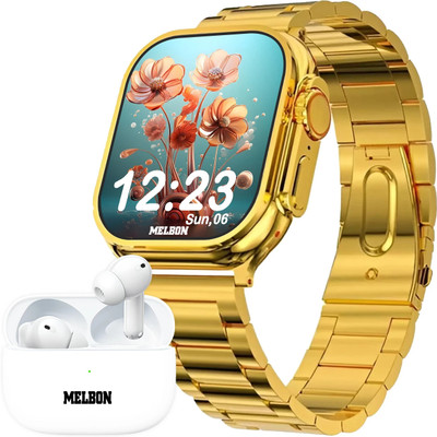 Melbon H20 Ultra| Bluetooth Calling| Notification | Music Control |Voice assist + 1 TWS Smartwatch(Pink Strap, Free Size)