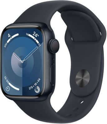 Apple Watch Series 9 GPS 41mm Midnight Aluminium Case with Midnight Sport Band - S/M(Midnight Strap, Free Size)