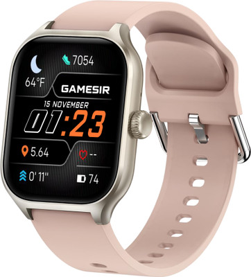 GameSir Lumina Black Smartwatch with Bluetooth, Fitness & Heart Rate Tracking Smartwatch(Lumina Pink Strap, 2.01 Inch Full Screen Display)