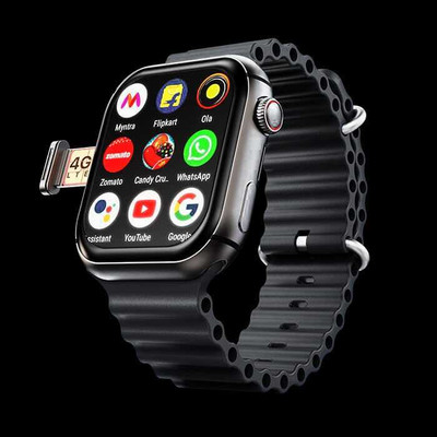 Veu T800 ULTRA Smart Watch No sim card Opetion Smartwatch NO sim card Smartwatch(BLACK Strap, 49)