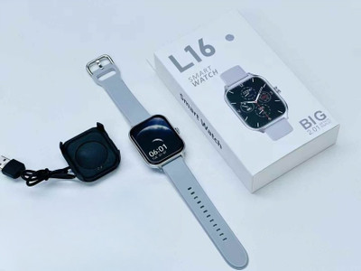 BfsTeckt Inteligente L16 Smartwatch Big Screen BT Calling, Heart Rate & Fitness Tracker Smartwatch(Grey Strap, free size)