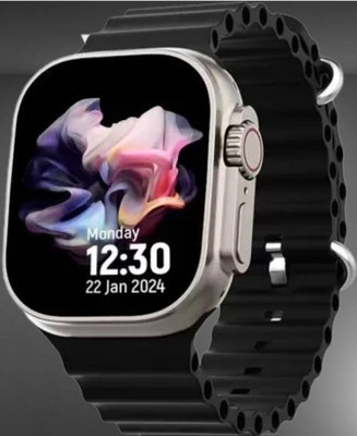 Techio T800 Smart Watch Smartwatch(Black Strap, FREE)
