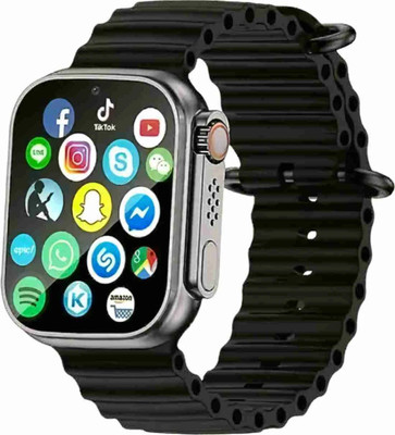 Wristkart T800 Ultra Smart Watch & BLUETOOTH CALLING (BLACK STRAP) Smartwatch(BLACK Strap, Free Size)