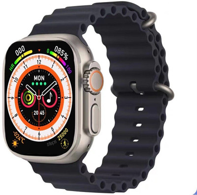 Fuziqra UltraT-800 Series 8 NFC Bluetooth Call Fitness Bracelet with fast charging K4 Smartwatch(Black Strap, Medium)