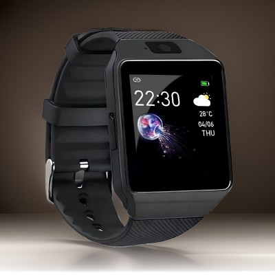 SYARA A15_DZ09 Smartwatch: Bluetooth, SIM, Camera, Pedometer - Unisex Smartwatch(Black Strap, Free)