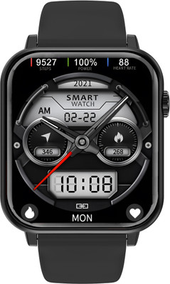 Time Up 2024 Android iOS Calling Music Speaker Health & Fitness Touchscreen Smartwatch(Black Strap, M)