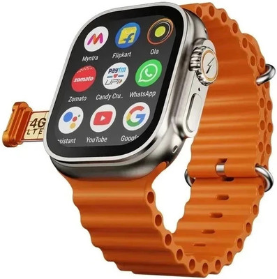 Ikhodal T800 Ultra Smart Watch Series For Men & Women Smartwatch(ORANGE Strap, Free Size)