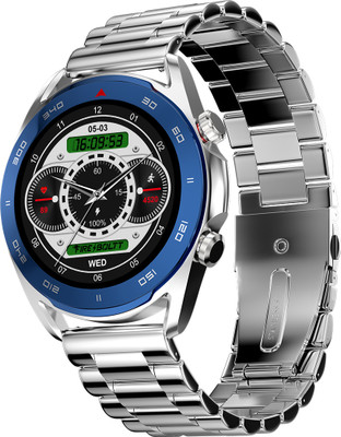 Fire-Boltt Spectre Stainless Steel Luxury, 33.5mm (1.32 inch) Display, 360*360 Px High Res Smartwatch(Silver Strap, Free Size)