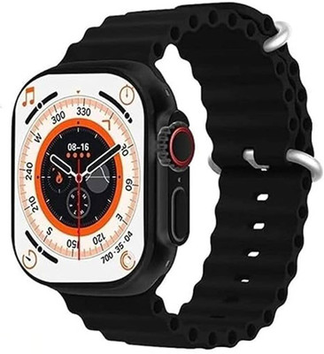 KadWaniya T800 Ultra Smart Watch With Wireless Charging Smartwatch(Orange Strap, Regular)